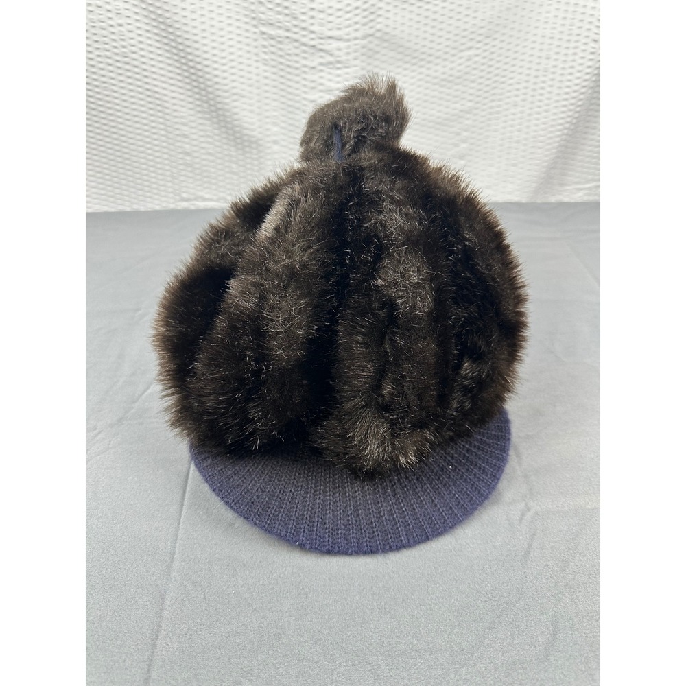 Vintage Dark Brown Mink Fur Hat Womens Pillbox Bucket Winter Cap One Size